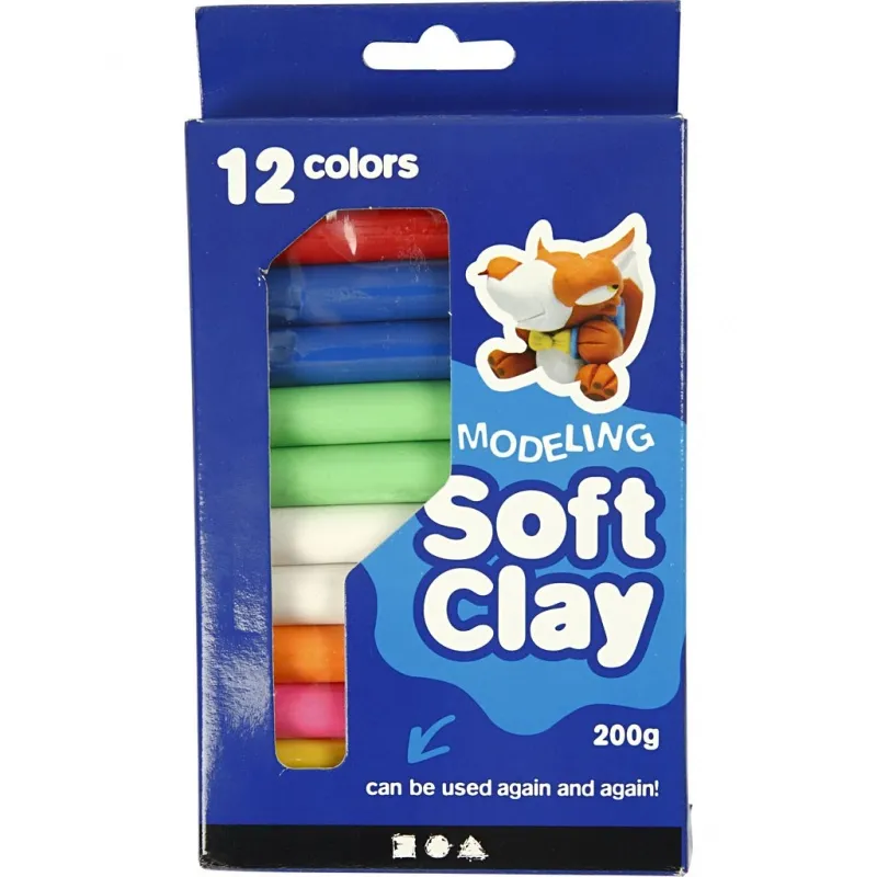 Knetmasse, Sortierte Farben, 200 g/ 1 Pck