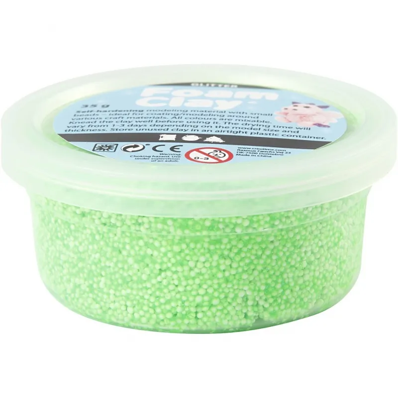 Foam Clay® , Glitter, Grün, 35 g/ 1 Dose