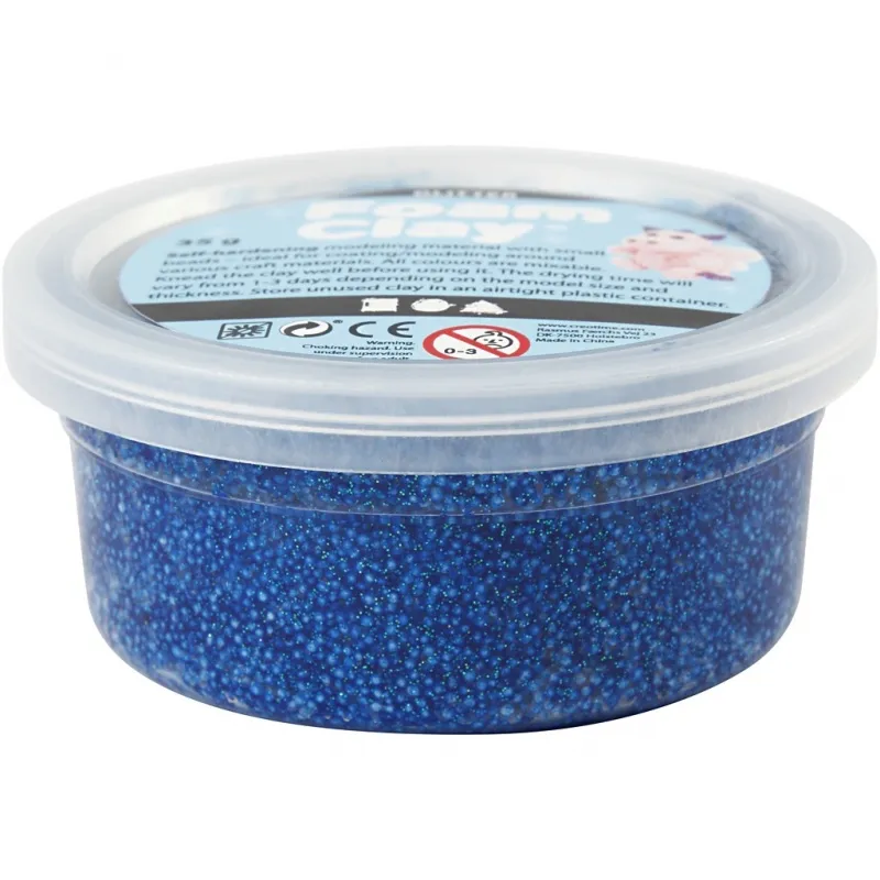 Foam Clay® , Glitter, Blau, 35 g/ 1 Dose