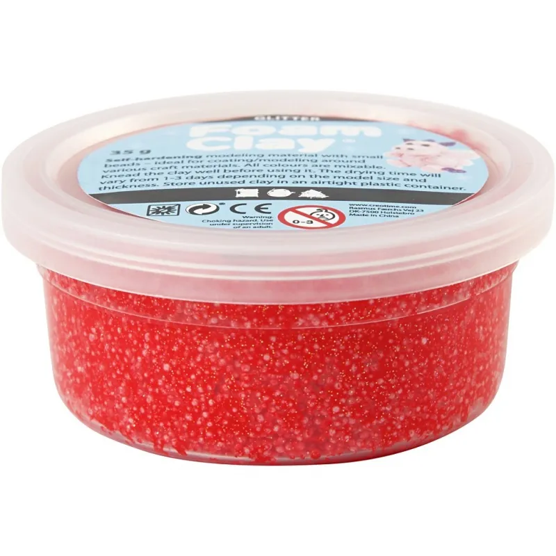 Foam Clay® , Glitter, Rot, 35 g/ 1 Dose