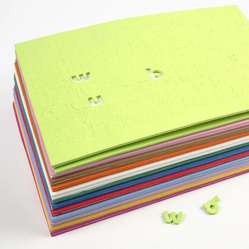 Moosgummi-Aufkleber, Buchstaben & Zahlen, H 20 mm, Dicke 3 mm, Sortierte Farben, 24 Bl. sort./ 1 Pck