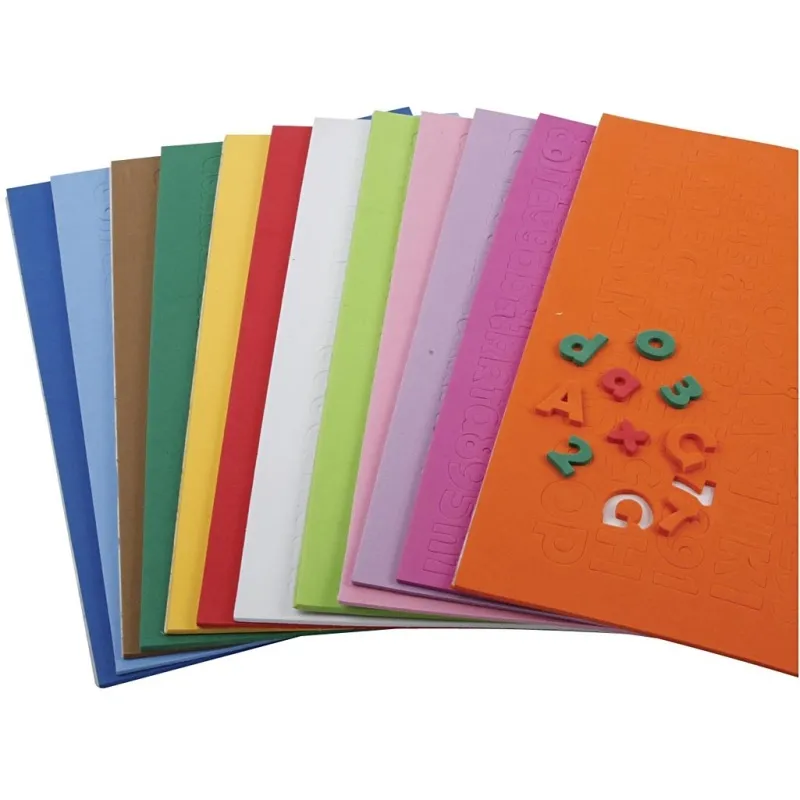 Moosgummi-Aufkleber, Buchstaben & Zahlen, H 20 mm, Dicke 3 mm, Sortierte Farben, 24 Bl. sort./ 1 Pck