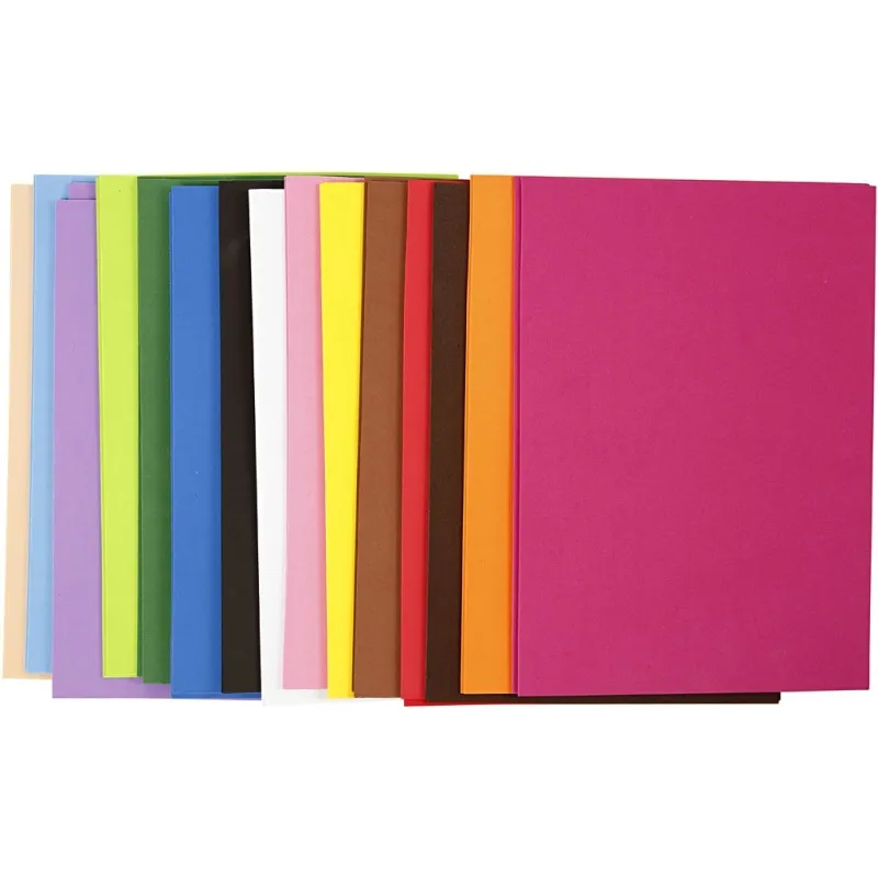 Moosgummi , A4, Blatt 210x297 mm, Dicke 2 mm, 30 Bl. sort./ 1 Pck