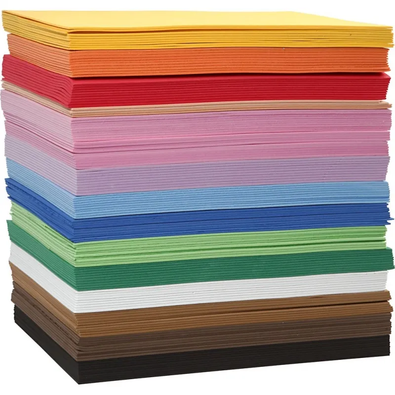 Moosgummi , A4, Blatt 210x297 mm, Dicke 2 mm, 15x10 Bl./ 1 Pck