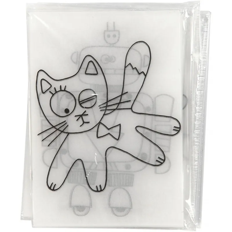 Schrumpffolie mit Motiven, Blatt 10,5x14,5 cm, Dicke 0,3 mm, Matt transparent, 36 Bl./ 1 Pck