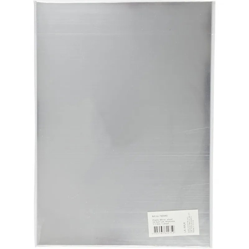 Spiegelfolie aus Plastik, Blatt 29,5x21 cm, Dicke 1,1 mm, 1 Bl.