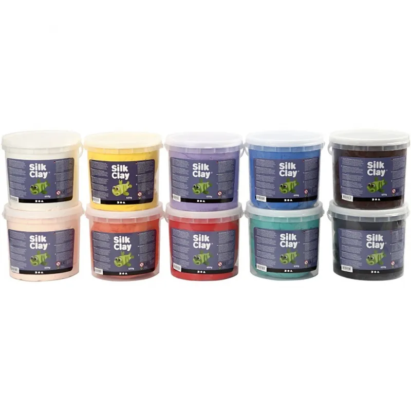 Silk Clay®, Sortierte Farben, 10x650 g/ 1 Pck