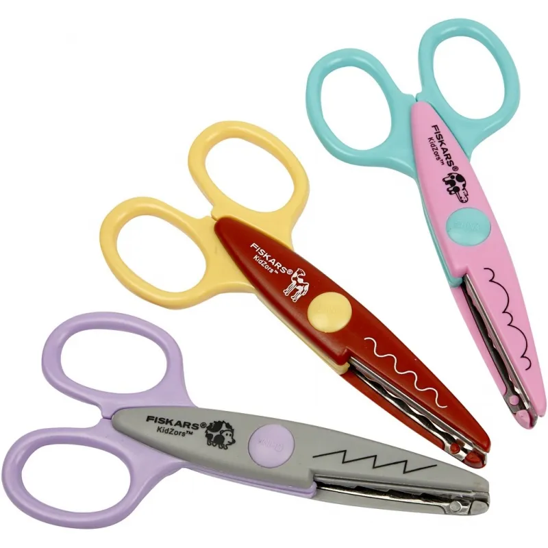 Fiskars Kidzors Konturenscheren - Sortiment, Flußpferd, Kamel, Igel, 3 Stk/ 1 Pck