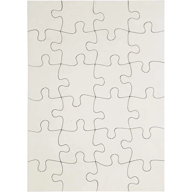 Blanco-Puzzle, Größe 15x21 cm, Weiß, 24 Stücke, 16 Stk/ 1 Pck