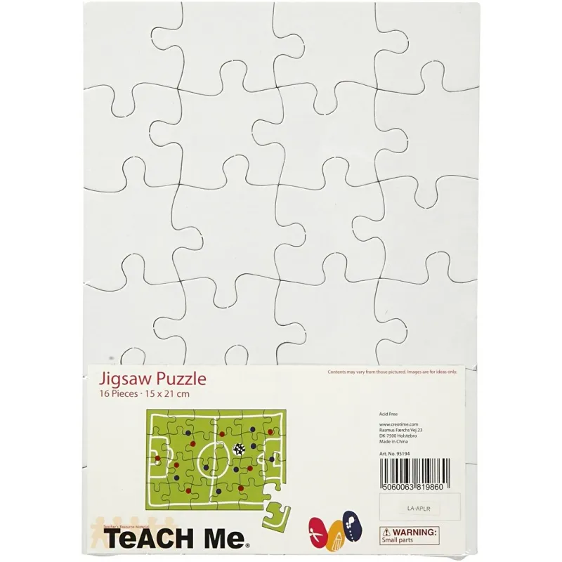Blanco-Puzzle, Größe 15x21 cm, Weiß, 24 Stücke, 16 Stk/ 1 Pck