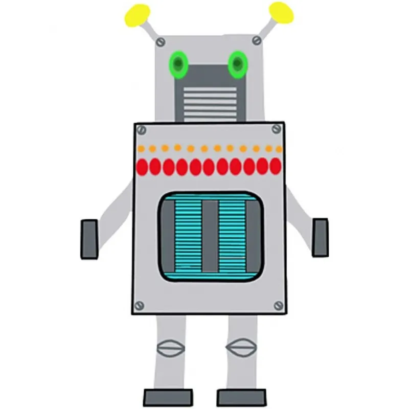 Roboter, H 22,5-24 cm, B 15-16 cm, 230 g, Weiß, 16 Stk/ 1 Pck