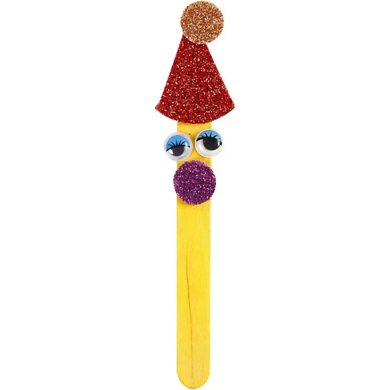 Holzstäbchen & Glitzer Bastelset, Sortierte Farben, 1 Set