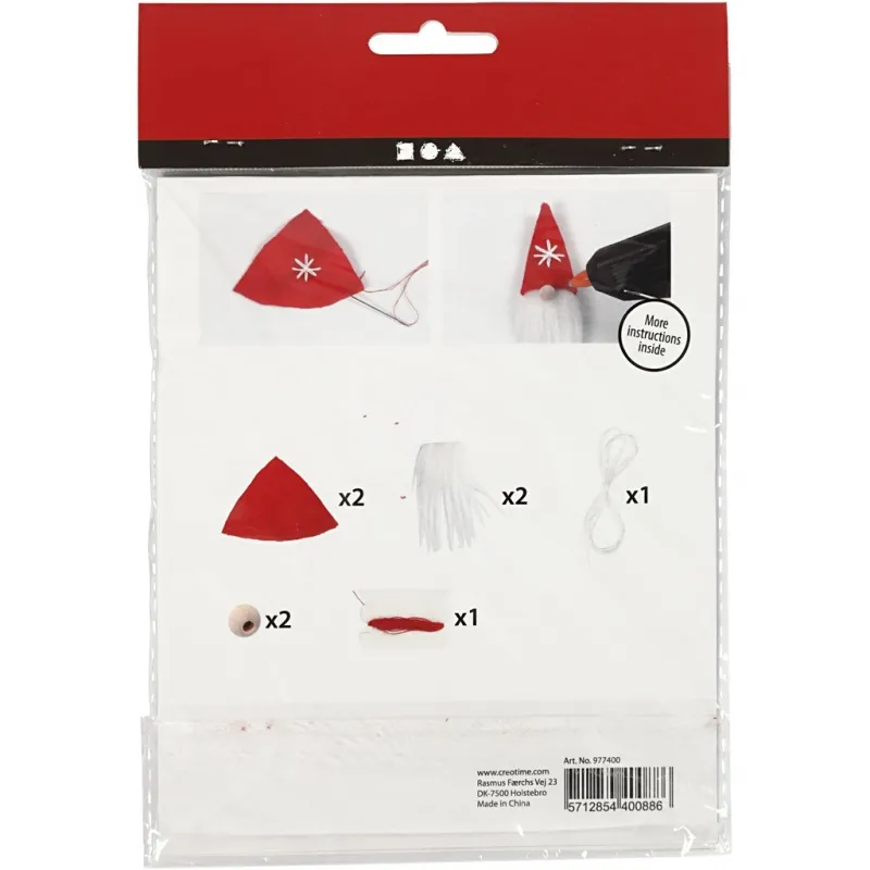 Mini Kreativ Set, Weihnachtswichtel zum Aufhängen, H 11 cm, 1 Pck