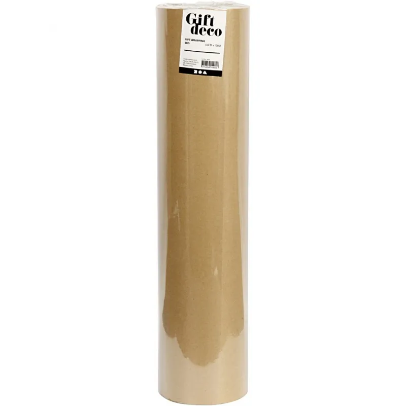 Geschenkpapier , B 50 cm, 60 g, Beige, 100 m/ 1 Rolle
