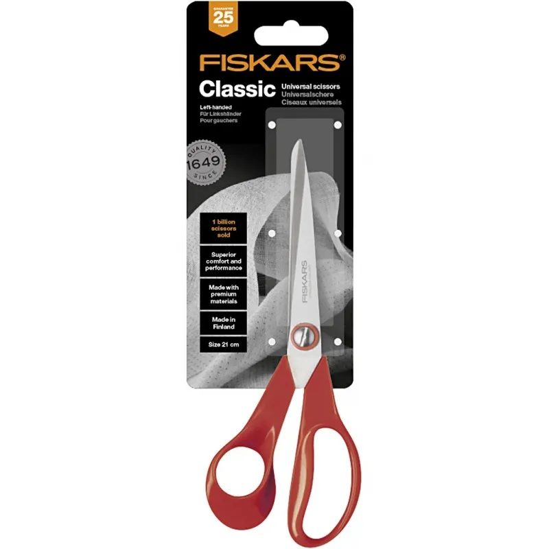 Fiskars Klassische Allzweckschere, L 21 cm, für Linkshänder , 1 Stk