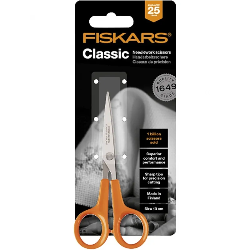 Fiskars Micro-Tip Stickschere, L 13 cm, 1 Stk