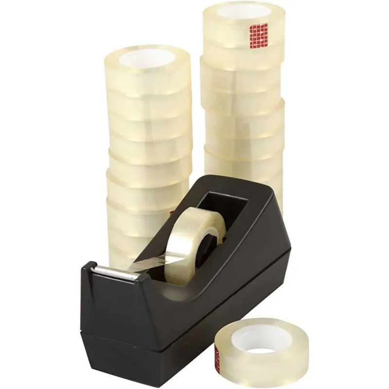 Tischabroller und Klebeband, B 15 mm, 1 Set