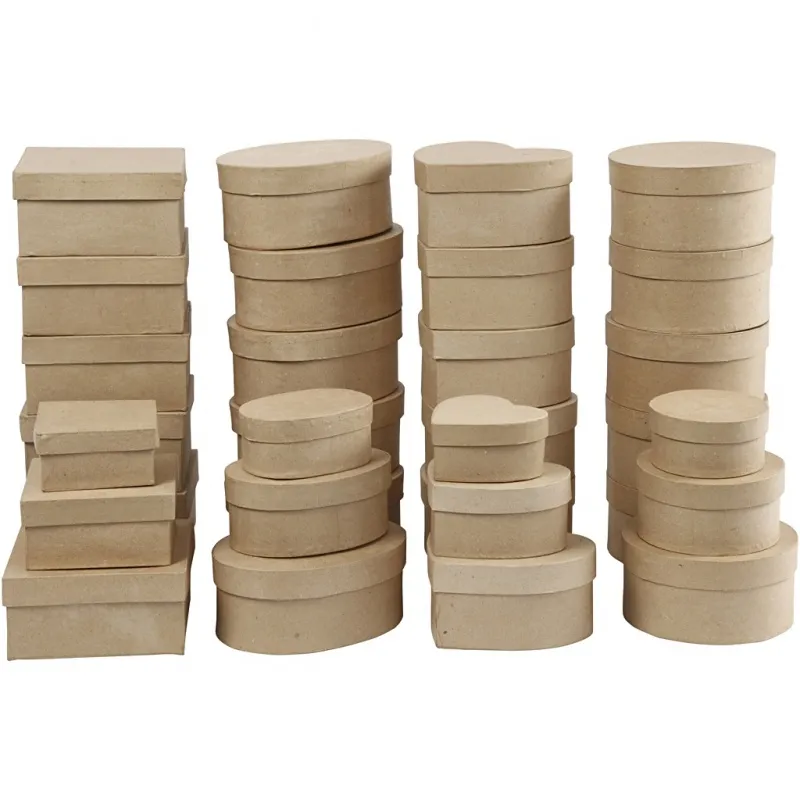 Schachteln, H 5-7,5 cm, D 10-18 cm, 72 Stk/ 1 Pck