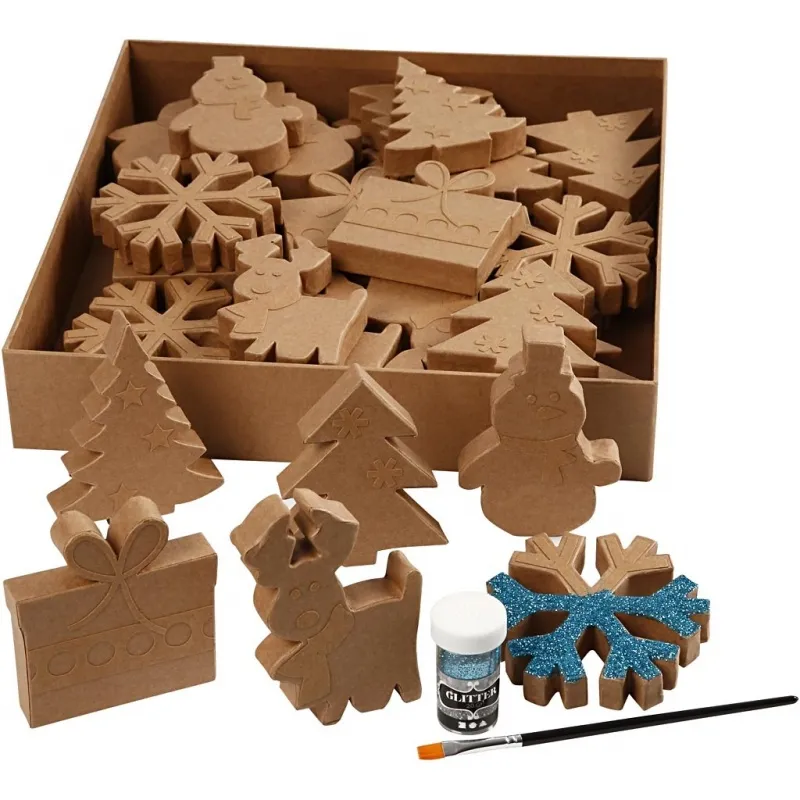 Weihnachts-Figuren, H 10-14 cm, 6x6 Stk/ 1 Pck