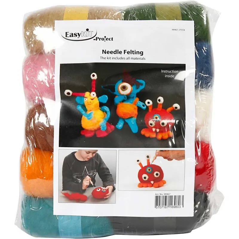 Gruppen-Kreativset Nadelfilzen, Sortierte Farben, 1 Set