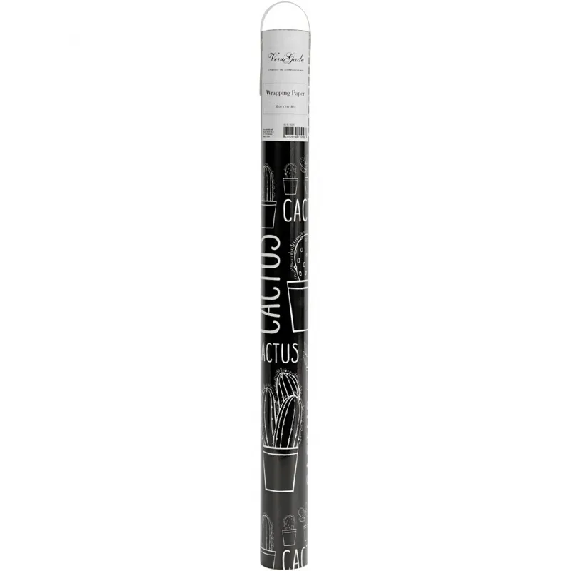 Geschenkpapier, Kaktus, B 50 cm, 80 g, 5 m/ 1 Rolle