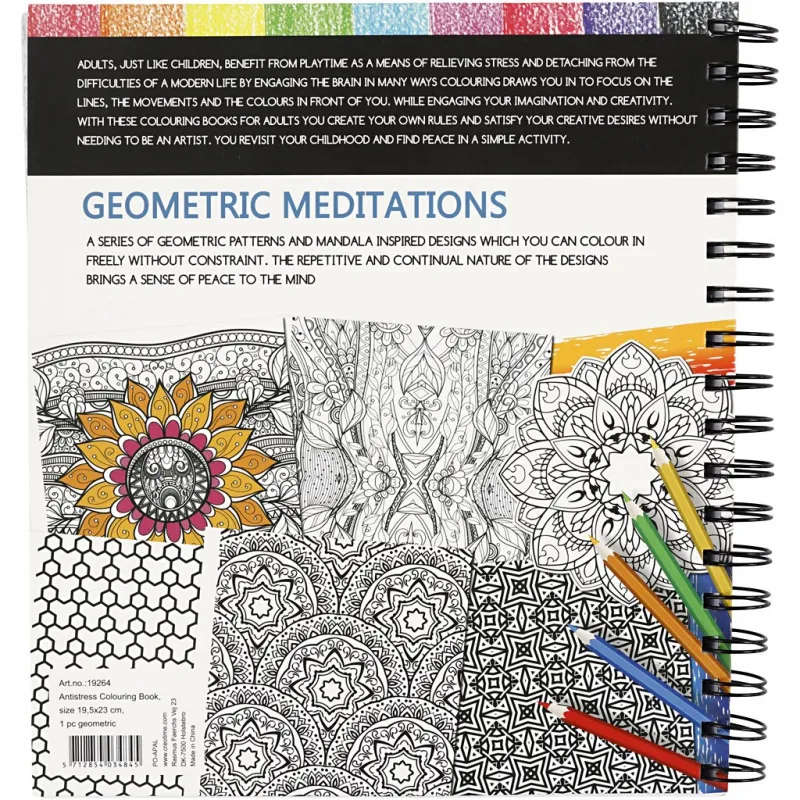 Antistress-Malbuch, Geometrie, Größe 19,5x23 cm, Anzahl der Seiten 64, 1 Stk