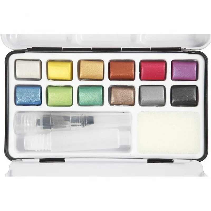 Art Aquarellfarben, Metallic-Farben, 12 Farbe/ 1 Pck