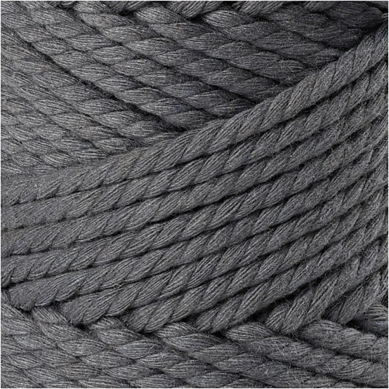 Makramée-Kordel, L 55 m, D 4 mm, Grau, 330 g/ 1 Rolle