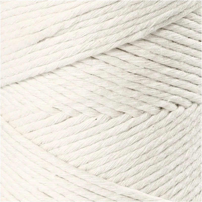 Makramée-Garn, L 198 m, D 2 mm, Naturweiß, 330 g/ 1 Rolle