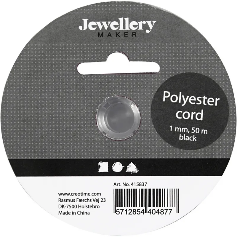 Polyesterschnur, Dicke 1 mm, Schwarz, 50 m/ 1 Rolle
