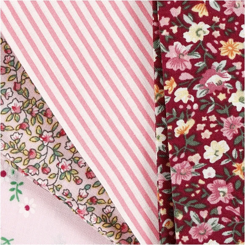 Patchwork-Stoff, Größe 45x55 cm, 100 g, Rosa, 4 Stk/ 1 Bündl.