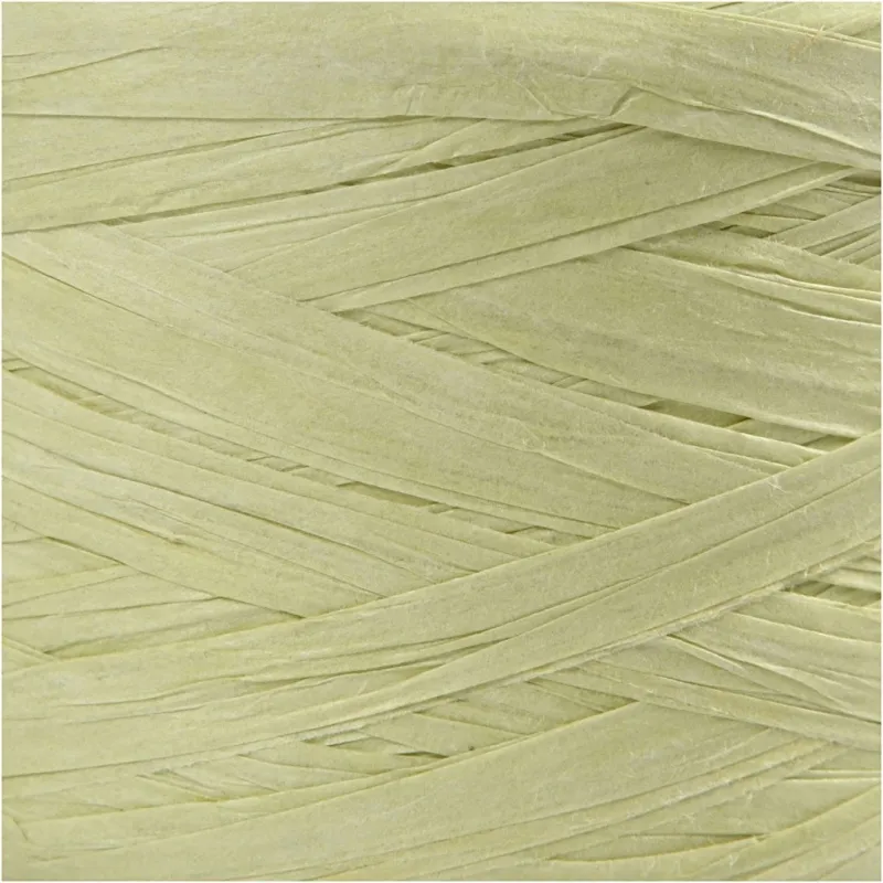 Papierbast (Raffia), B 7-8 mm, Hellgrün, 100 m/ 1 Rolle