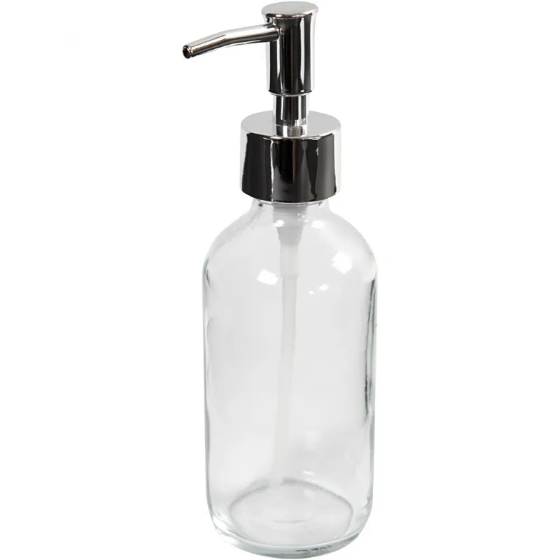 Seifenspender, H 19,3 cm, D 6,3 cm, 230 ml, Transparent, 1 Stk