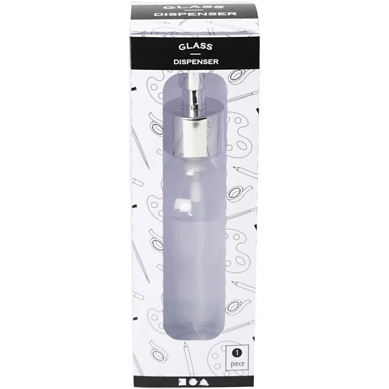 Seifenspender, H 19,3 cm, D 6,3 cm, 230 ml, Transparent, 1 Stk