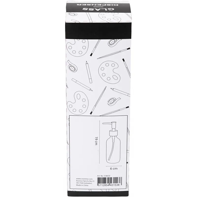 Seifenspender, H 19,3 cm, D 6,3 cm, 230 ml, Transparent, 1 Stk