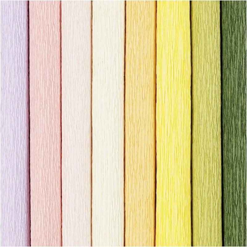 Krepppapier, Blatt 25x60 cm, Kreppanteil: 180%, 105 g, Pastellfarben, 8 Bl./ 1 Pck