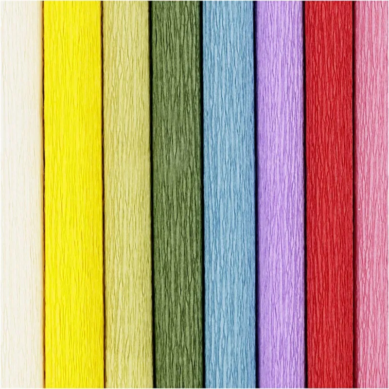 Krepppapier, Blatt 25x60 cm, Kreppanteil: 180%, 105 g, Standard-Farben, 8 Bl./ 1 Pck