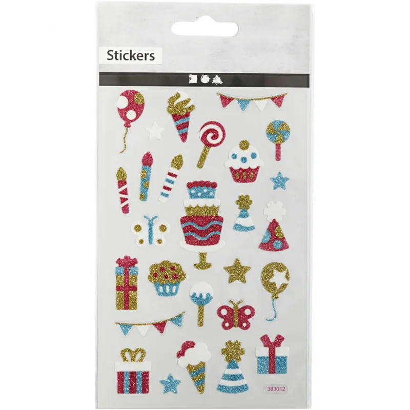 Glitzer-Sticker, Geburtstag, Blatt 10x16 cm, 1 Bl.