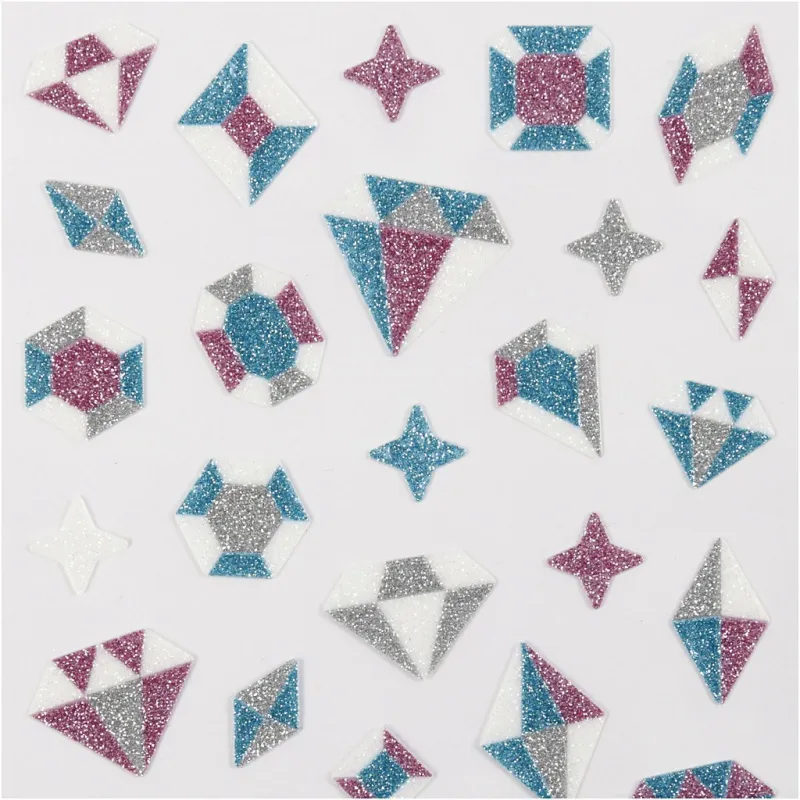 Glitzer-Sticker, Diamanten, Blatt 10x16 cm, 1 Bl.