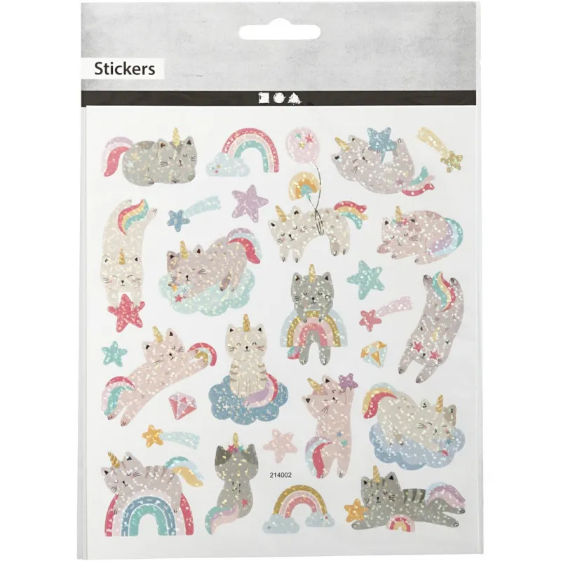 Sticker, Einhorn-Kätzchen, Blatt 15x16,5 cm, 1 Bl.