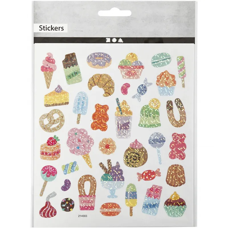 Sticker, Süßigkeiten, Blatt 15x16,5 cm, 1 Bl.