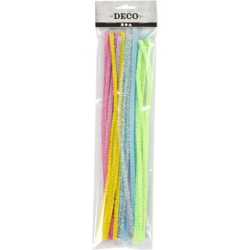 Pfeifenreiniger, L 30 cm, Dicke 6 mm, Frühlingsfarben, 24 sort./ 1 Pck