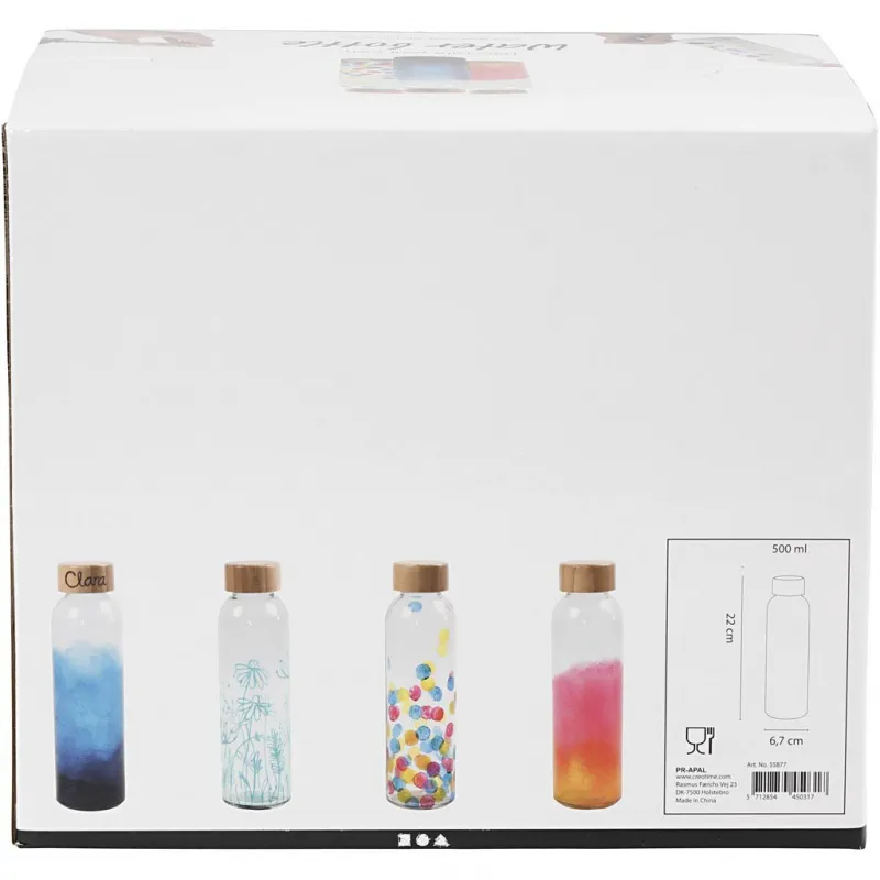 Wasserflasche, H 22 cm, D 6,7 cm, 500 ml, 12 Stk/ 1 Pck