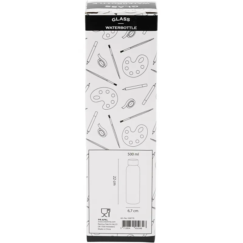 Wasserflasche, H 22 cm, D 6,7 cm, 500 ml, 1 Stk