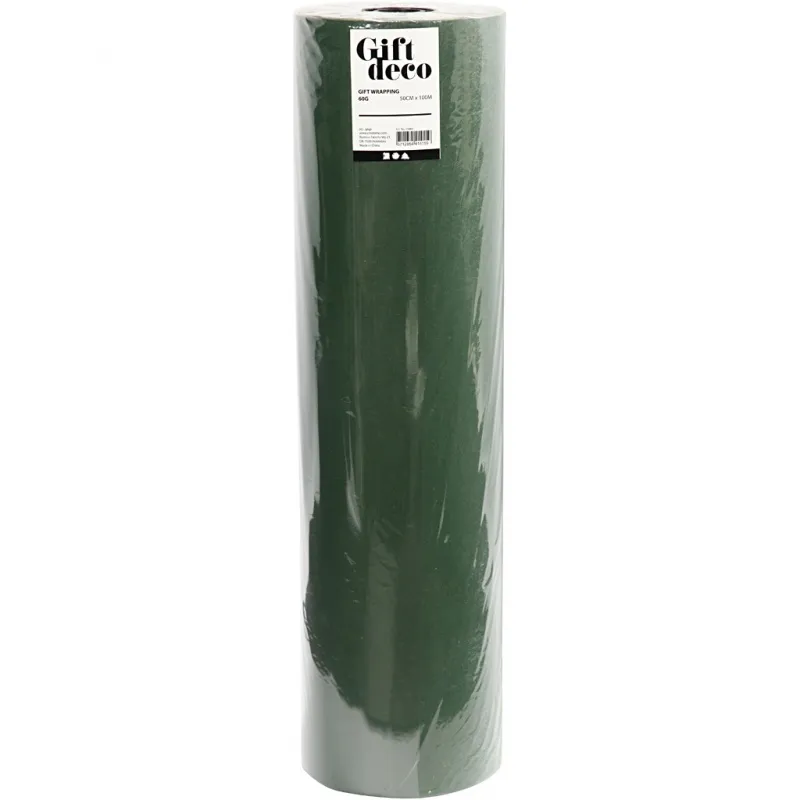 Geschenkpapier , B 50 cm, 60 g, Grün, 100 m/ 1 Rolle