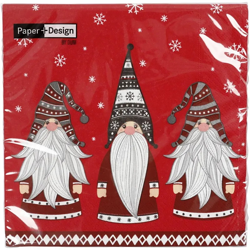 Servietten, Wichtelmänner, Größe 33x33 cm, 20 Stk/ 1 Pck