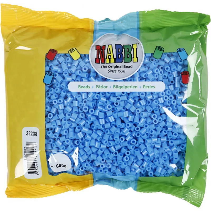 Bügelperlen, Größe 5x5 mm, Lochgröße 2,5 mm, medium, Blau (32238), 6000 Stk/ 1 Pck