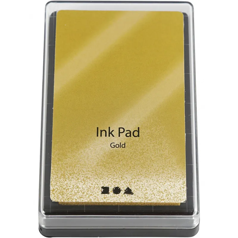 Stempelkissen, H 2 cm, Größe 9x6 cm, Gold, 1 Stk