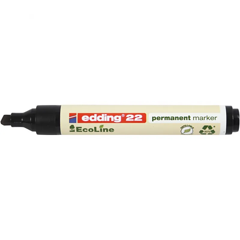Edding EcoLine Marker 22, Nr. 22, Strichstärke 1x5 mm, Schwarz, 1 Stk