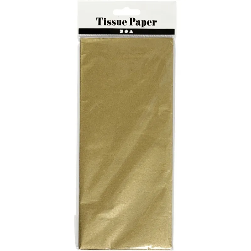 Seidenpapier, Blatt 50x70 cm, 17 g, Gold, 6 Bl./ 1 Pck